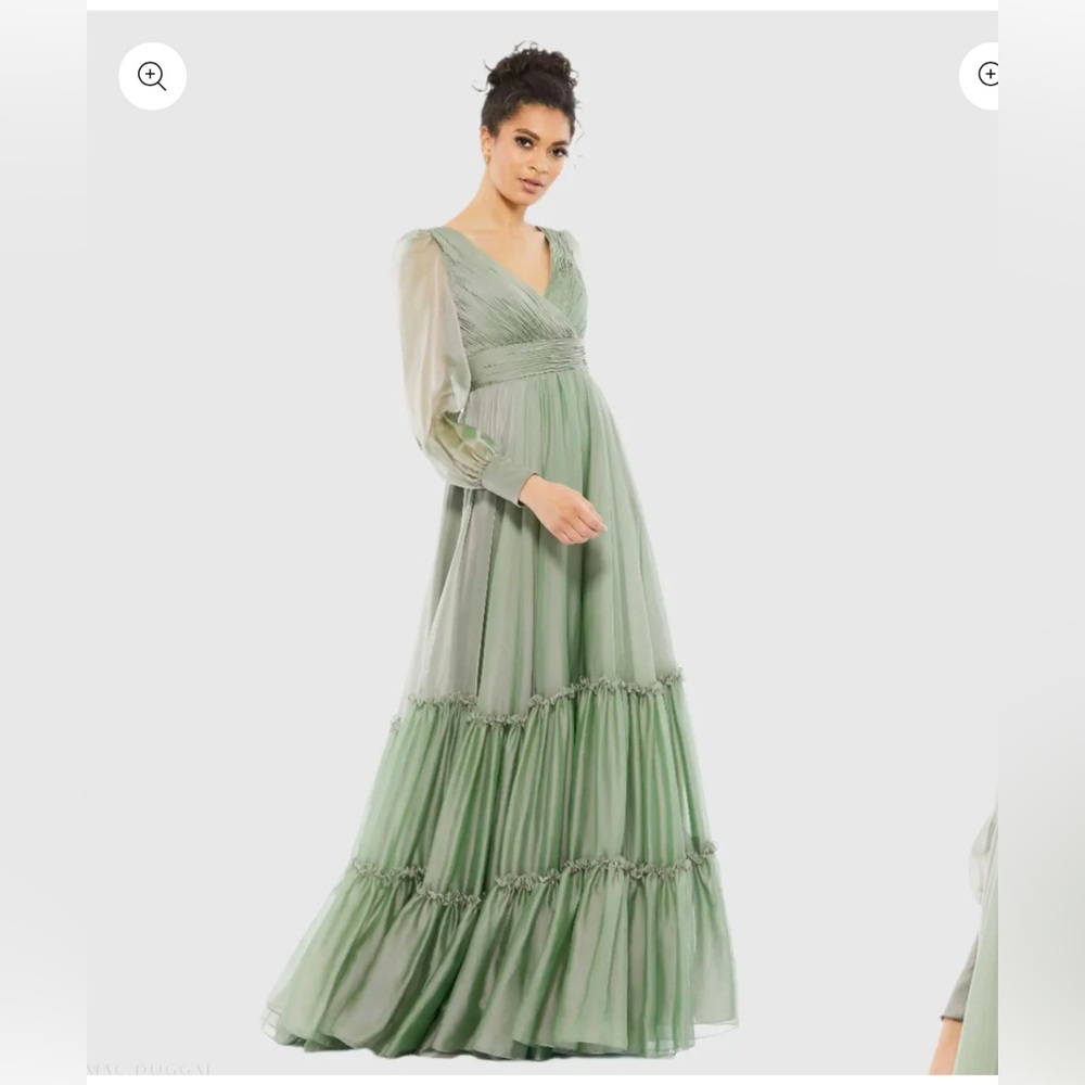 NWT Mac Duggal Shimmering Sage Green Gown SIZE 8